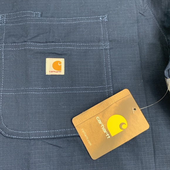 Carhartt Mens Ripstop Scrub Top Rugged Flex Size 3X Navy Blue pocket NEW NWT - Picture 6 of 12
